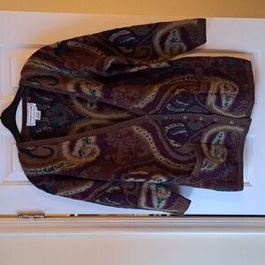 Adrienne Vittadini 100% wool cardigan in Earth Tones